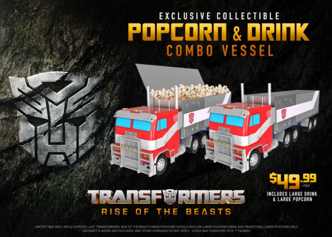 Transformers rise of the Beast Optimus Prime AMC Exclusive Popcorn selling Bucket